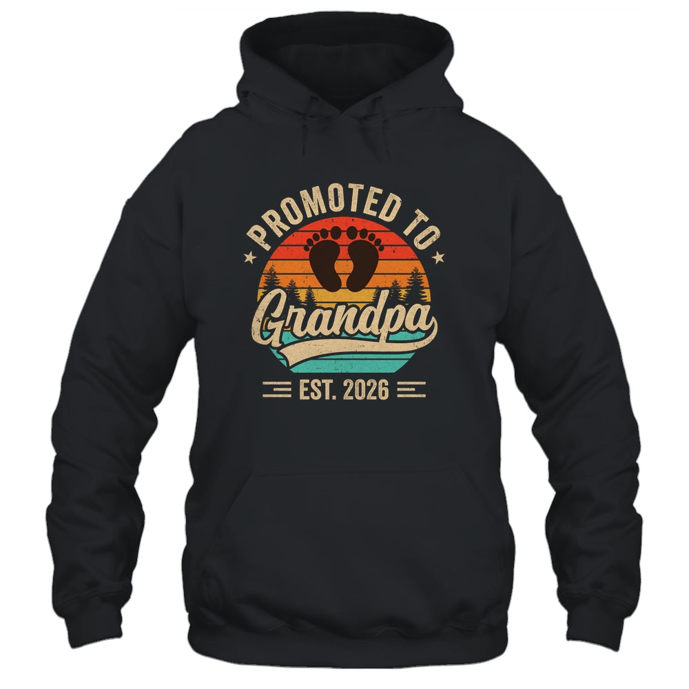 Promoted To Grandpa Est 2026 Grandparents Baby Announcement Shirt & Hoodie | teecentury