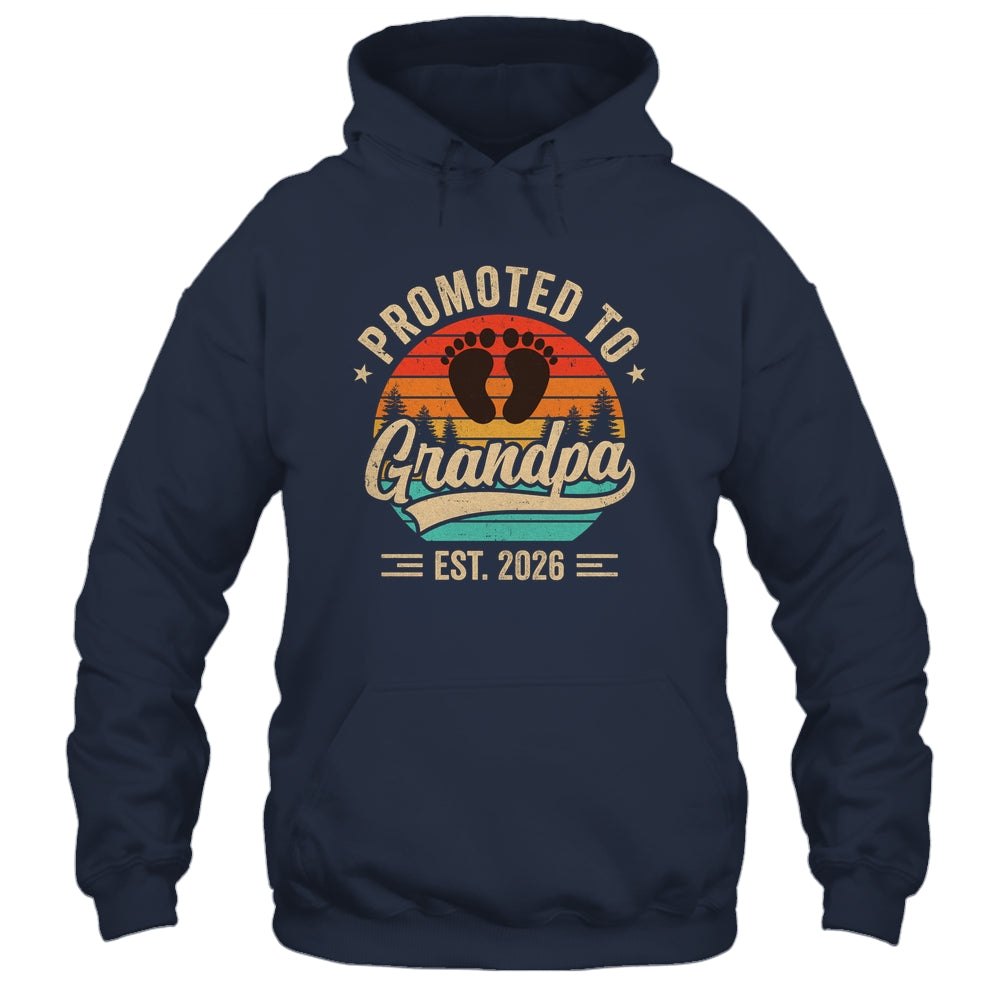 Promoted To Grandpa Est 2026 Grandparents Baby Announcement Shirt & Hoodie | teecentury
