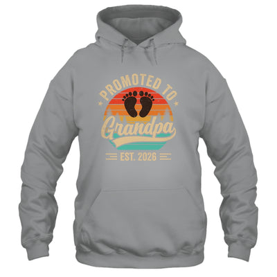 Promoted To Grandpa Est 2026 Grandparents Baby Announcement Shirt & Hoodie | teecentury
