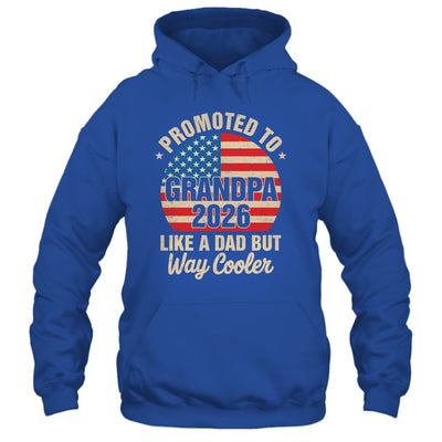 Promoted To Grandpa Est 2026 Soon To Be New Grandad US Flag Shirt & Hoodie | teecentury