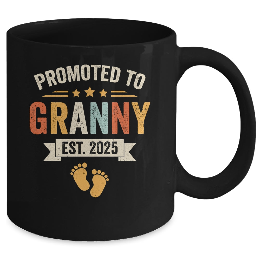 Promoted To Granny 2025 Retro Soon To Be Granny Est 2025 Mug | teecentury