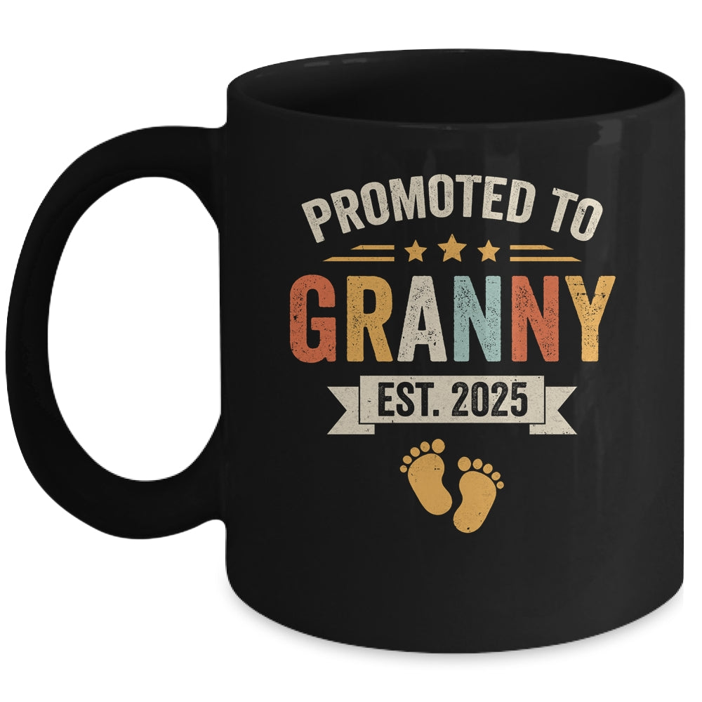 Promoted To Granny 2025 Retro Soon To Be Granny Est 2025 Mug | teecentury