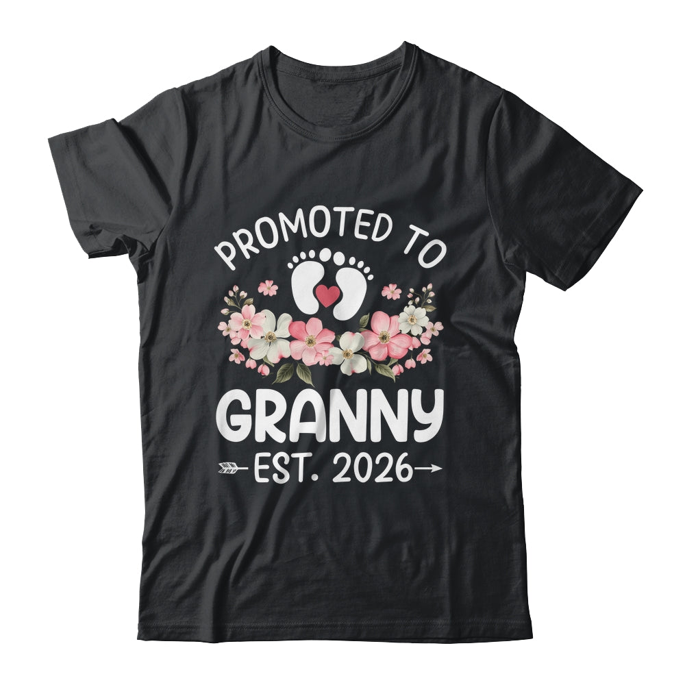 Promoted To Granny 2026 First Time Floral New Granny Shirt & Hoodie | teecentury