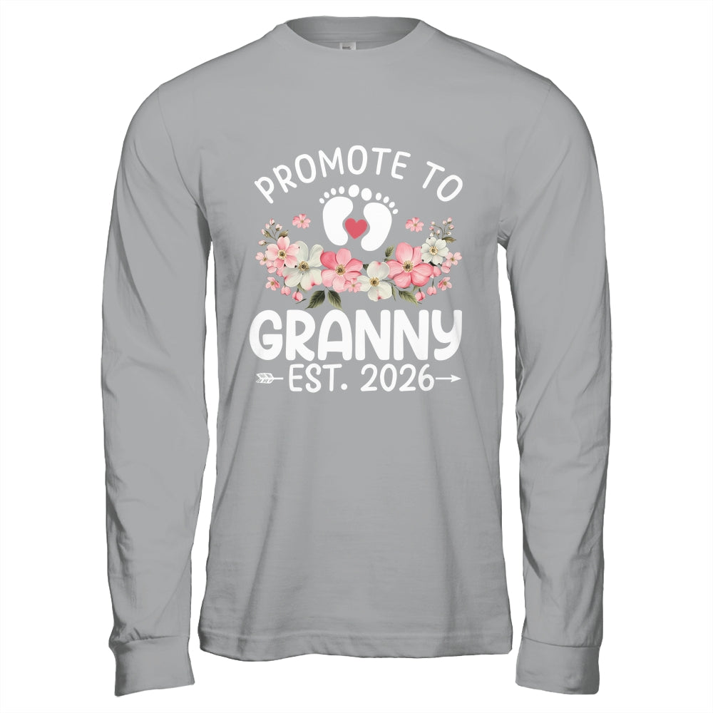 Promoted To Granny 2026 First Time Floral New Granny Shirt & Hoodie | teecentury
