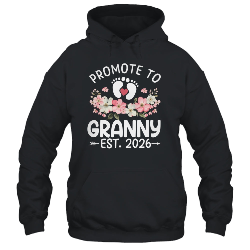 Promoted To Granny 2026 First Time Floral New Granny Shirt & Hoodie | teecentury