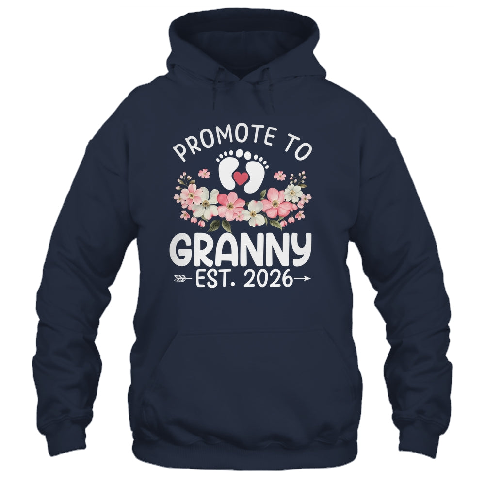 Promoted To Granny 2026 First Time Floral New Granny Shirt & Hoodie | teecentury