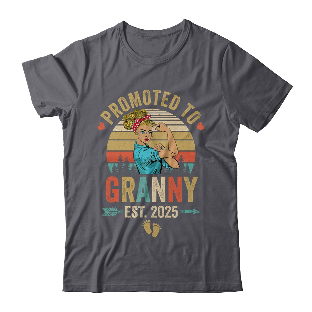 Promoted To Granny Est 2025 Retro First Time Granny Shirt & Tank Top | teecentury