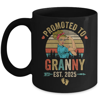 Promoted To Granny Est 2025 Retro First Time Granny Mug | teecentury