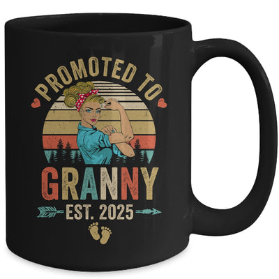 Promoted To Granny Est 2025 Retro First Time Granny Mug | teecentury