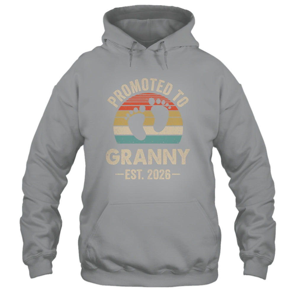Promoted To Granny Est 2026 Mothers Day Vintage Shirt & Hoodie | teecentury