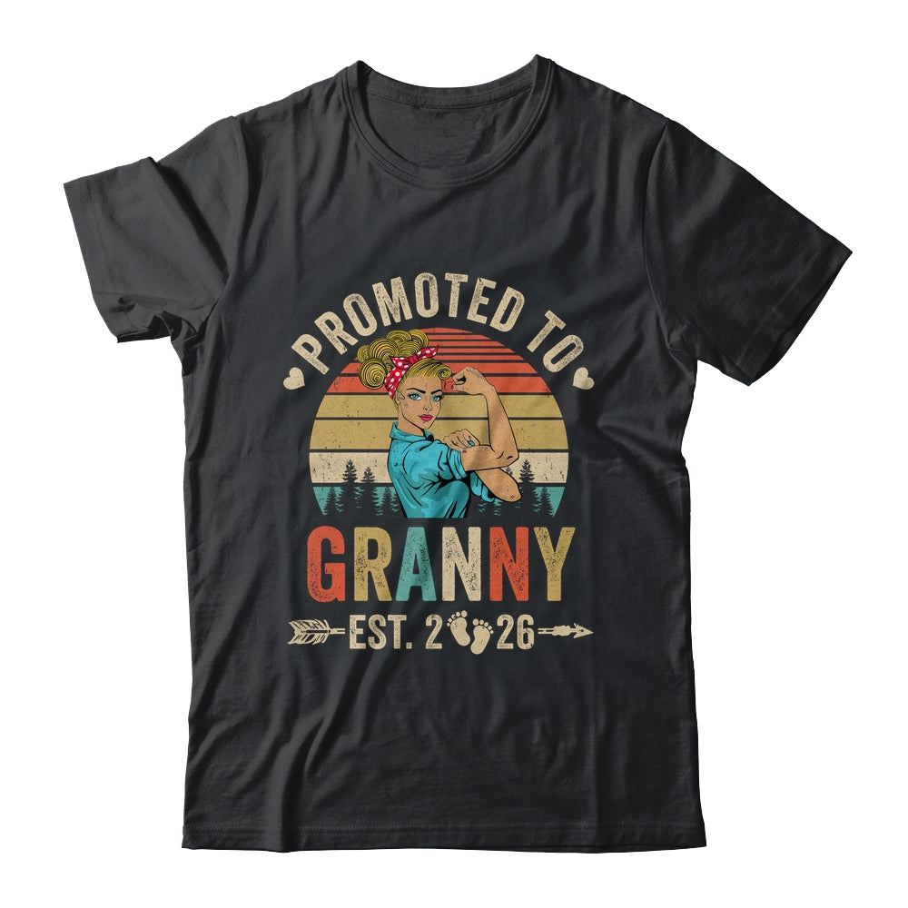 Promoted To Granny Est 2026 Retro First Time Granny Shirt & Tank Top | teecentury