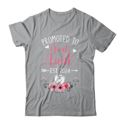 Promoted To Great Aunt Est 2024 Mothers Day Shirt & Tank Top | teecentury