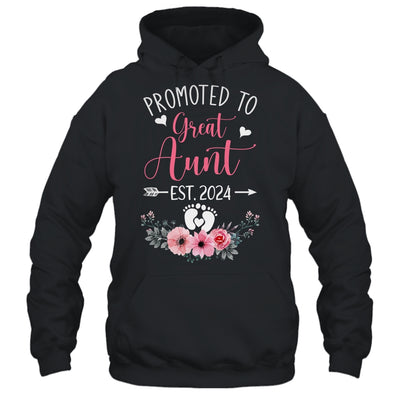 Promoted To Great Aunt Est 2024 Mothers Day Shirt & Tank Top | teecentury