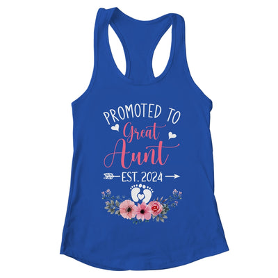 Promoted To Great Aunt Est 2024 Mothers Day Shirt & Tank Top | teecentury