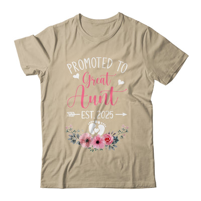 Promoted To Great Aunt Est 2025 Mothers Day Shirt & Tank Top | teecentury