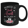 Promoted To Great Aunt Est 2025 Mothers Day Mug | teecentury
