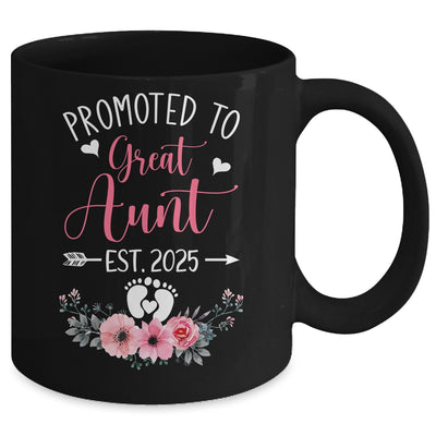 Promoted To Great Aunt Est 2025 Mothers Day Mug | teecentury
