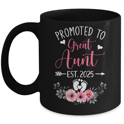 Promoted To Great Aunt Est 2025 Mothers Day Mug | teecentury