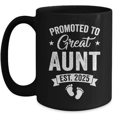 Promoted To Great Aunt Est 2025 Pregnancy Announcement Mug | teecentury