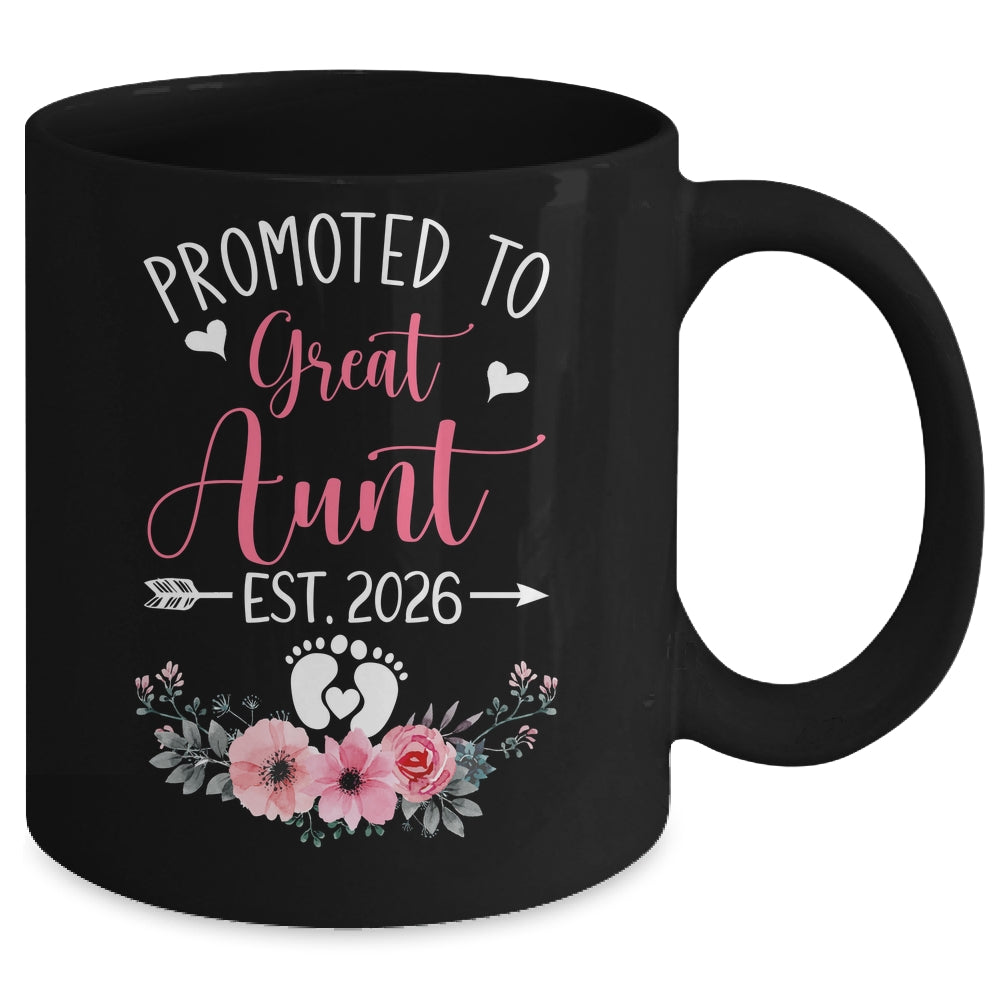 Promoted To Great Aunt Est 2026 Mothers Day Mug | teecentury