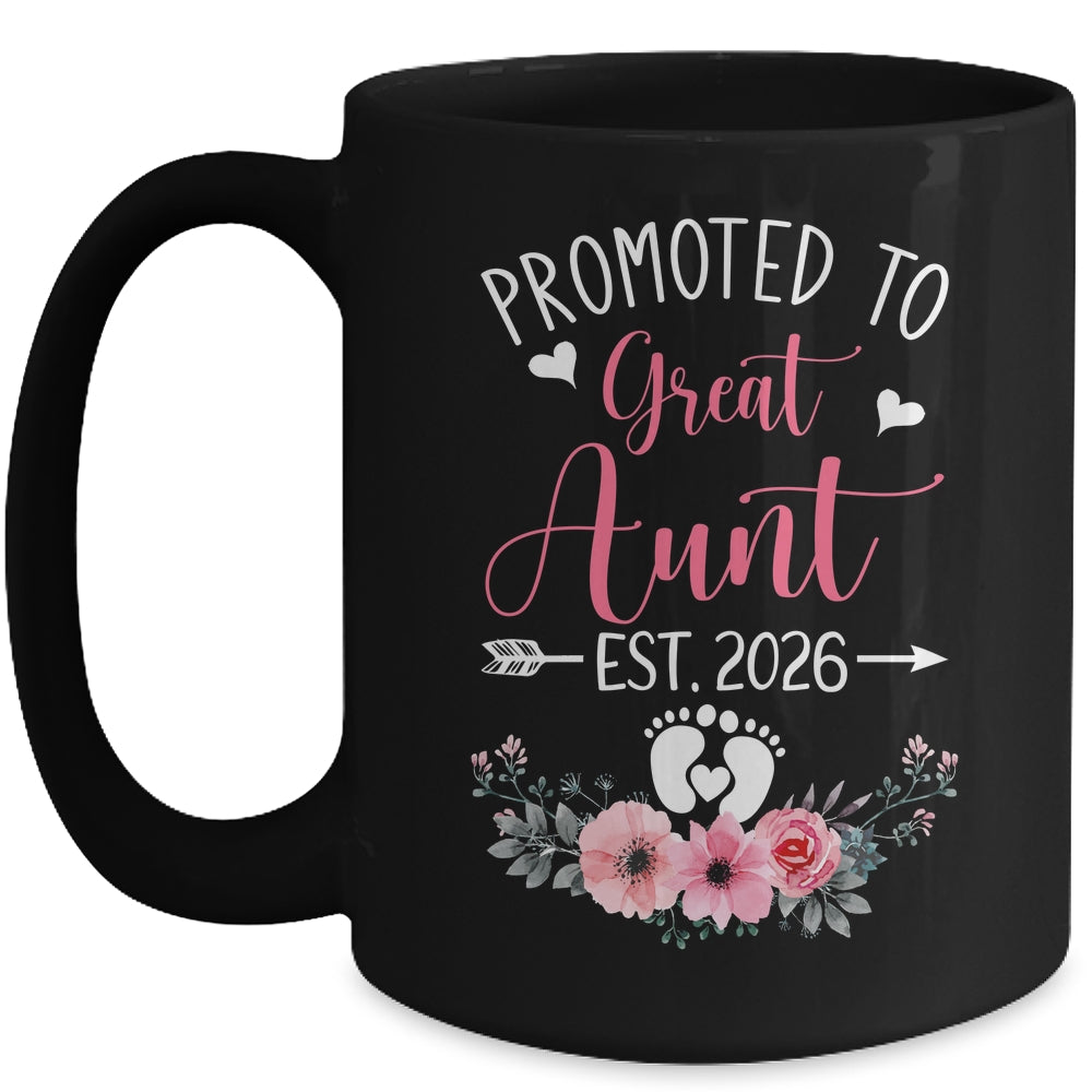 Promoted To Great Aunt Est 2026 Mothers Day Mug | teecentury
