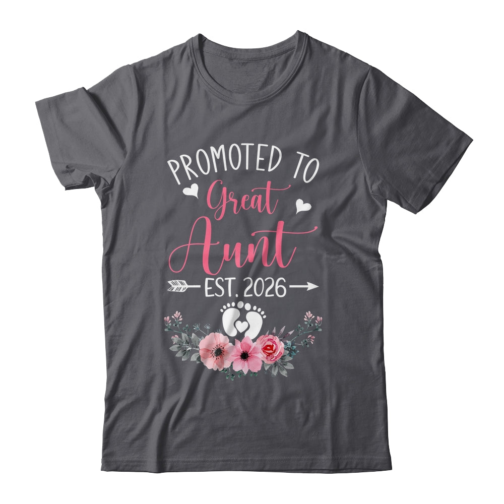 Promoted To Great Aunt Est 2026 Mothers Day Shirt & Tank Top | teecentury