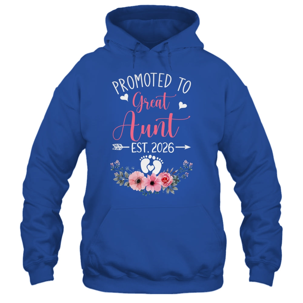 Promoted To Great Aunt Est 2026 Mothers Day Shirt & Tank Top | teecentury