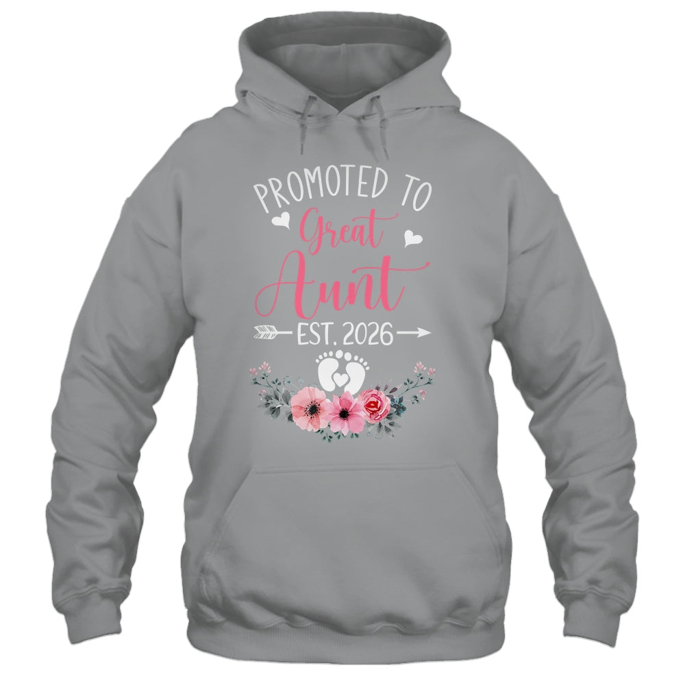 Promoted To Great Aunt Est 2026 Mothers Day Shirt & Tank Top | teecentury
