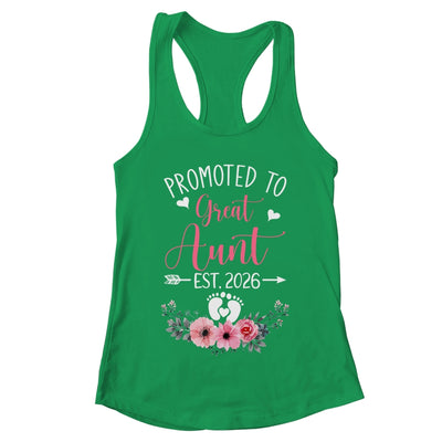 Promoted To Great Aunt Est 2026 Mothers Day Shirt & Tank Top | teecentury