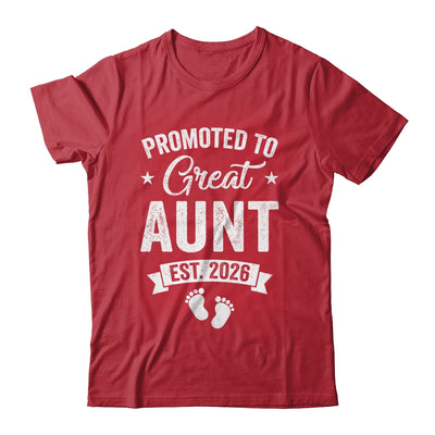 Promoted To Great Aunt Est 2026 Pregnancy Announcement Shirt & Hoodie | teecentury