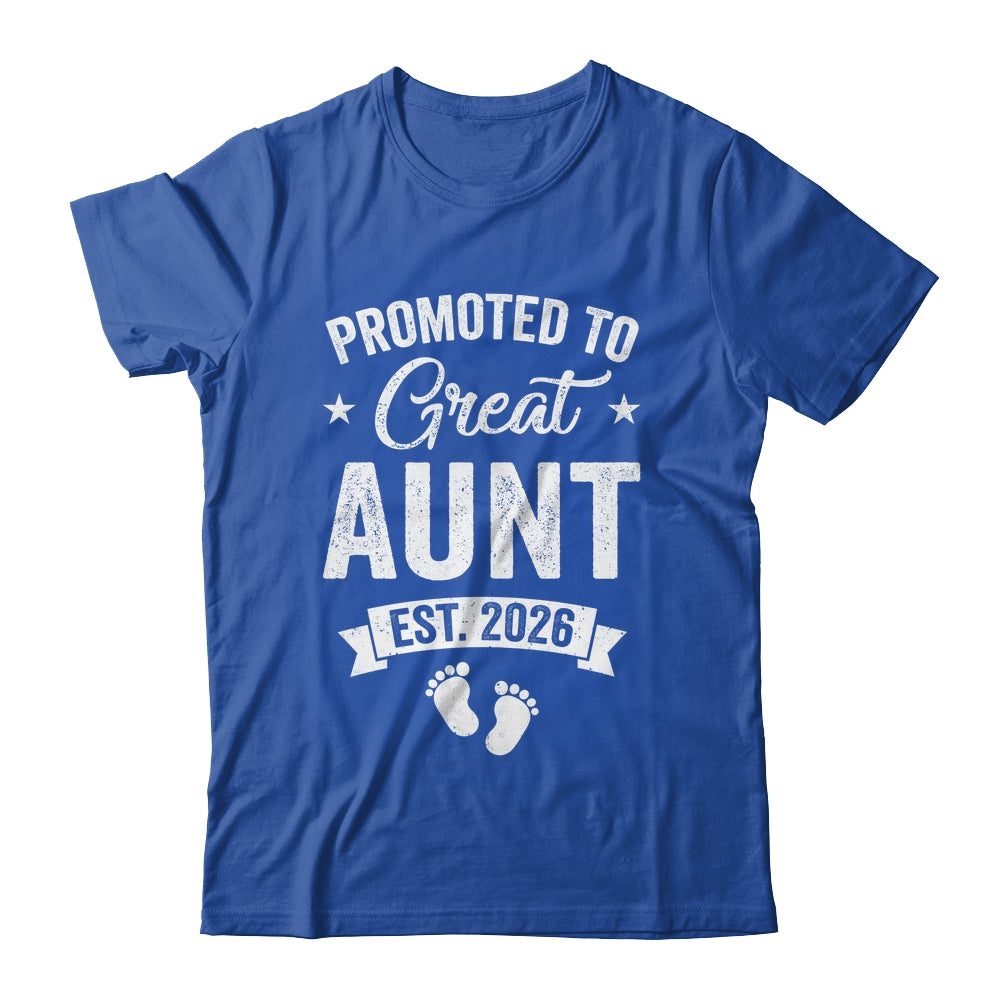 Promoted To Great Aunt Est 2026 Pregnancy Announcement Shirt & Hoodie | teecentury