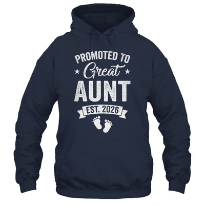 Promoted To Great Aunt Est 2026 Pregnancy Announcement Shirt & Hoodie | teecentury