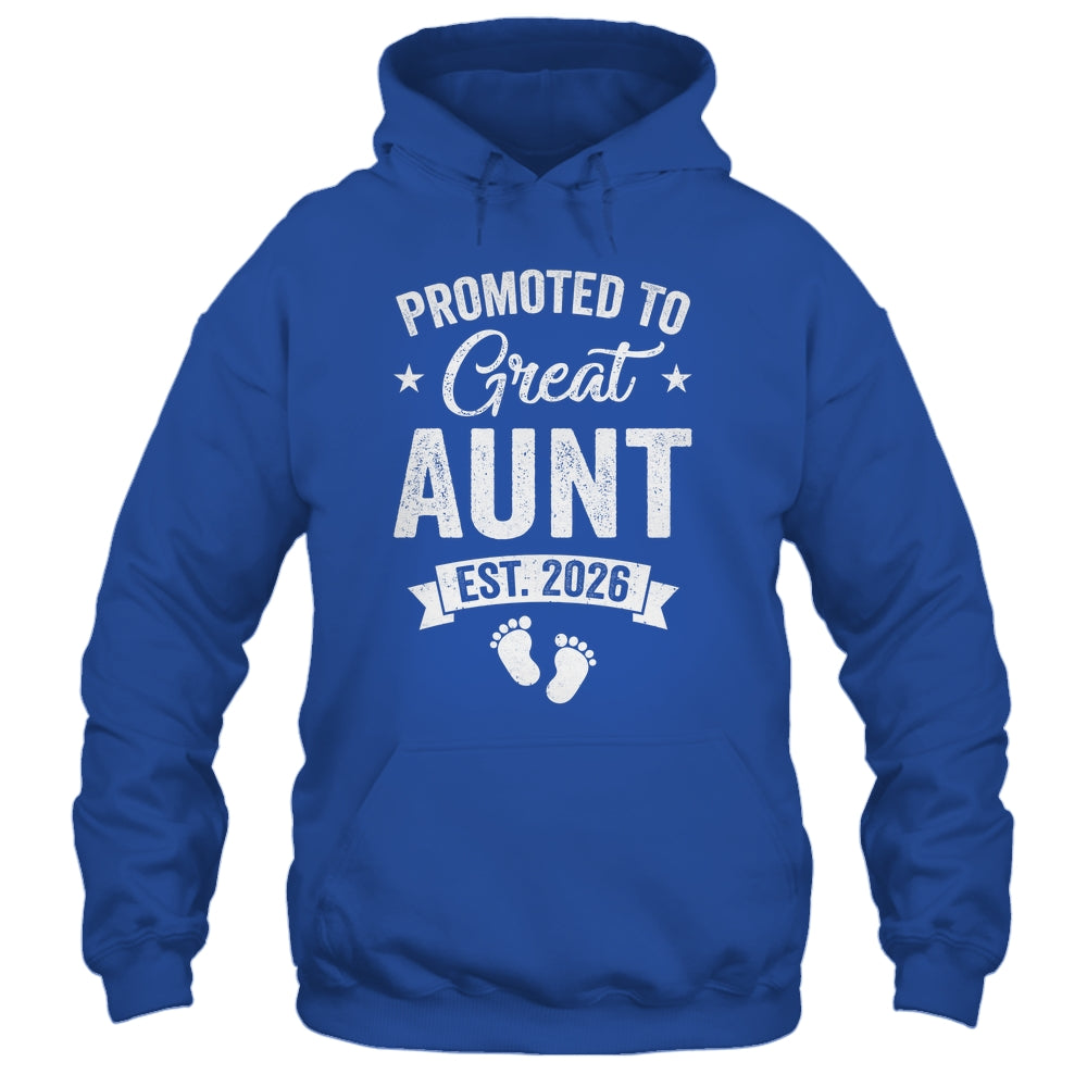Promoted To Great Aunt Est 2026 Pregnancy Announcement Shirt & Hoodie | teecentury