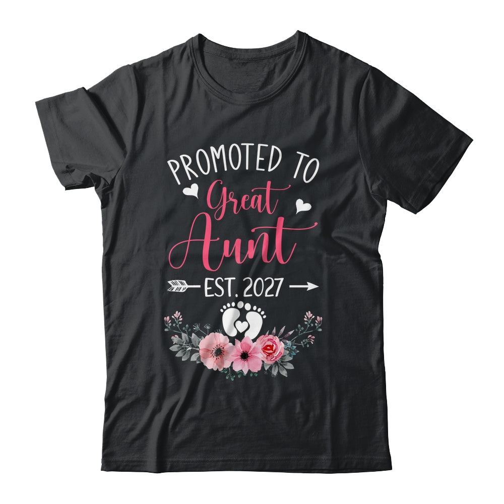 Promoted To Great Aunt Est 2027 Mothers Day Shirt & Tank Top | teecentury