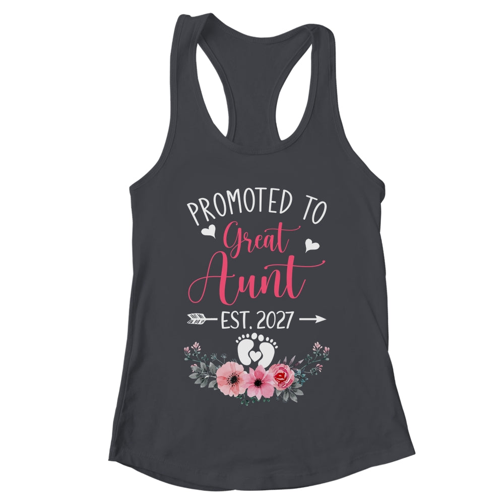 Promoted To Great Aunt Est 2027 Mothers Day Shirt & Tank Top | teecentury