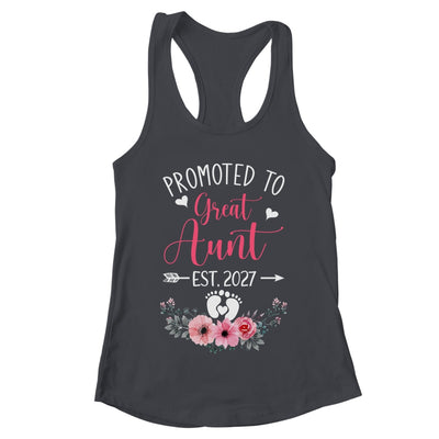 Promoted To Great Aunt Est 2027 Mothers Day Shirt & Tank Top | teecentury