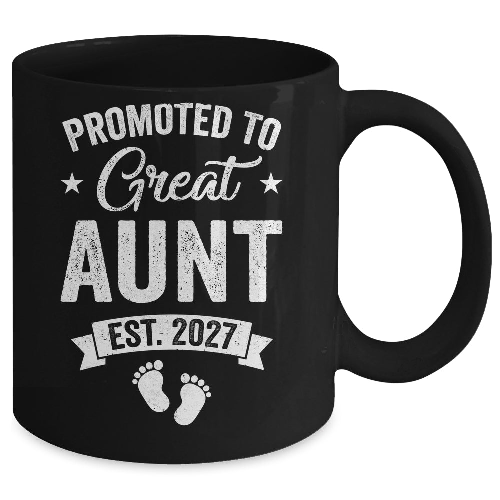 Promoted To Great Aunt Est 2027 Pregnancy Announcement Mug | teecentury