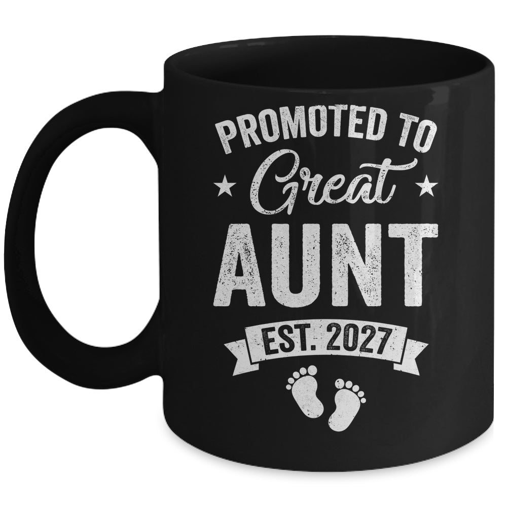 Promoted To Great Aunt Est 2027 Pregnancy Announcement Mug | teecentury