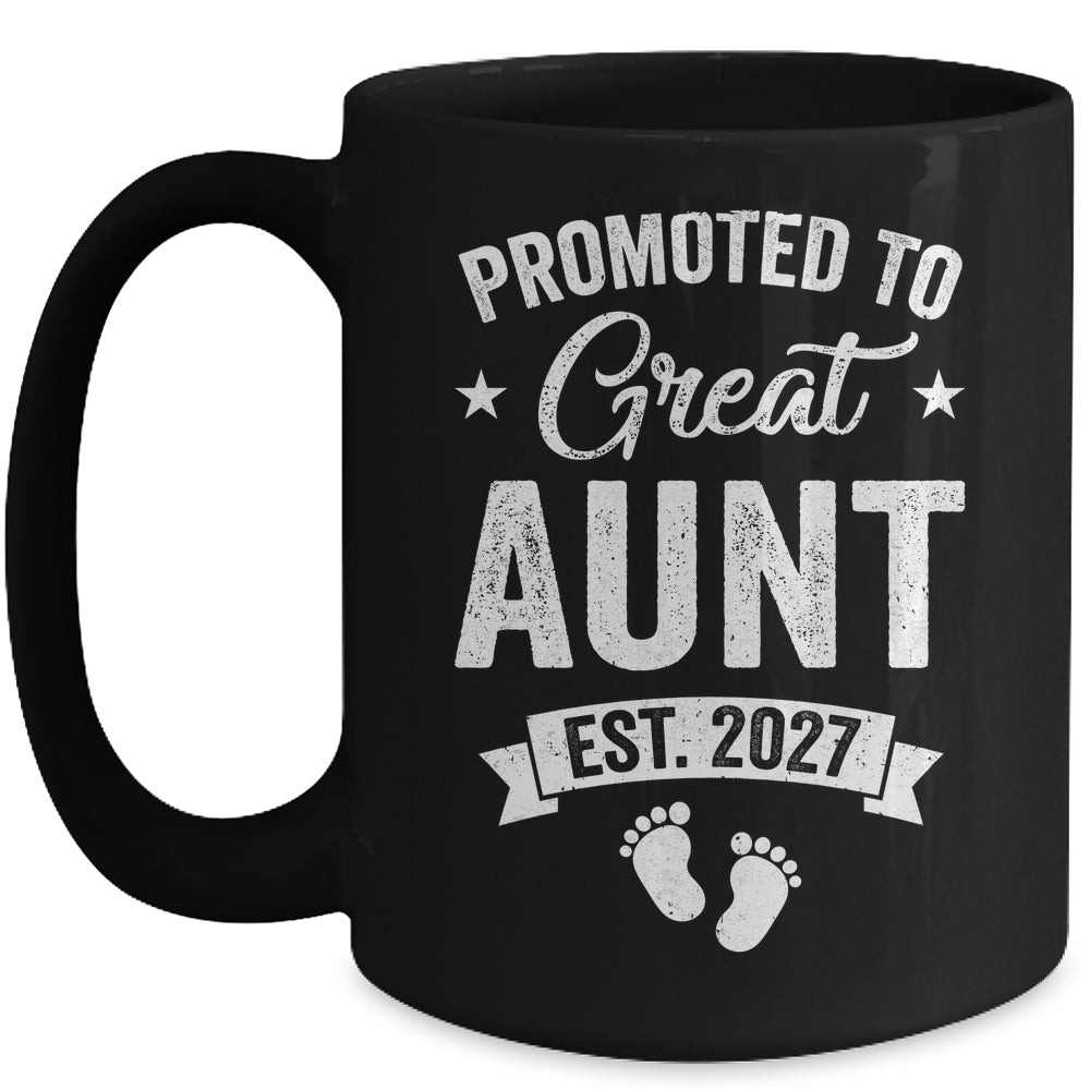 Promoted To Great Aunt Est 2027 Pregnancy Announcement Mug | teecentury