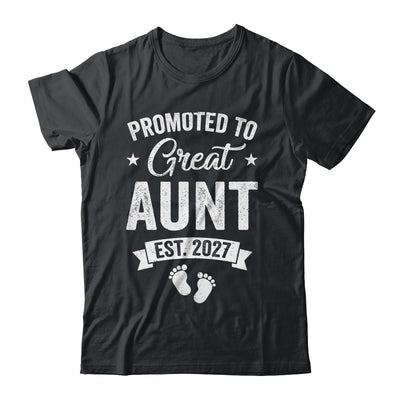 Promoted To Great Aunt Est 2027 Pregnancy Announcement Shirt & Tank Top | teecentury