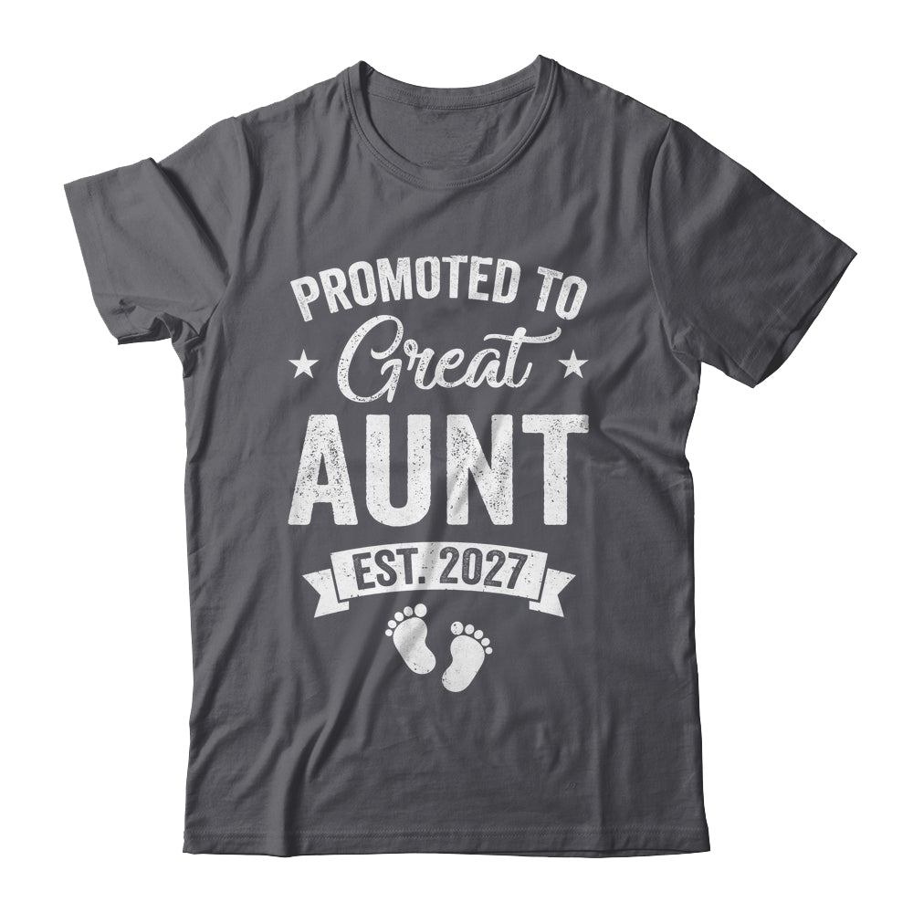 Promoted To Great Aunt Est 2027 Pregnancy Announcement Shirt & Tank Top | teecentury