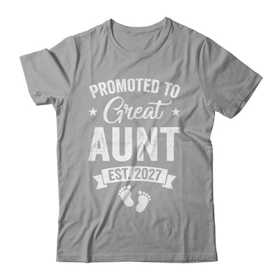 Promoted To Great Aunt Est 2027 Pregnancy Announcement Shirt & Tank Top | teecentury
