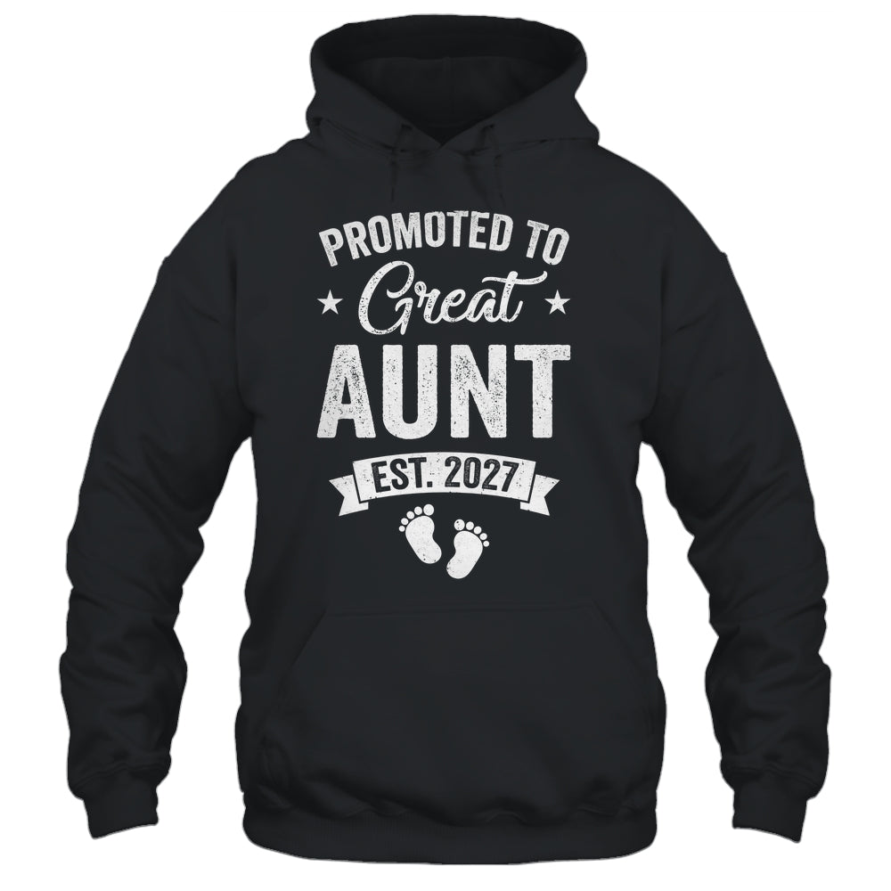 Promoted To Great Aunt Est 2027 Pregnancy Announcement Shirt & Tank Top | teecentury