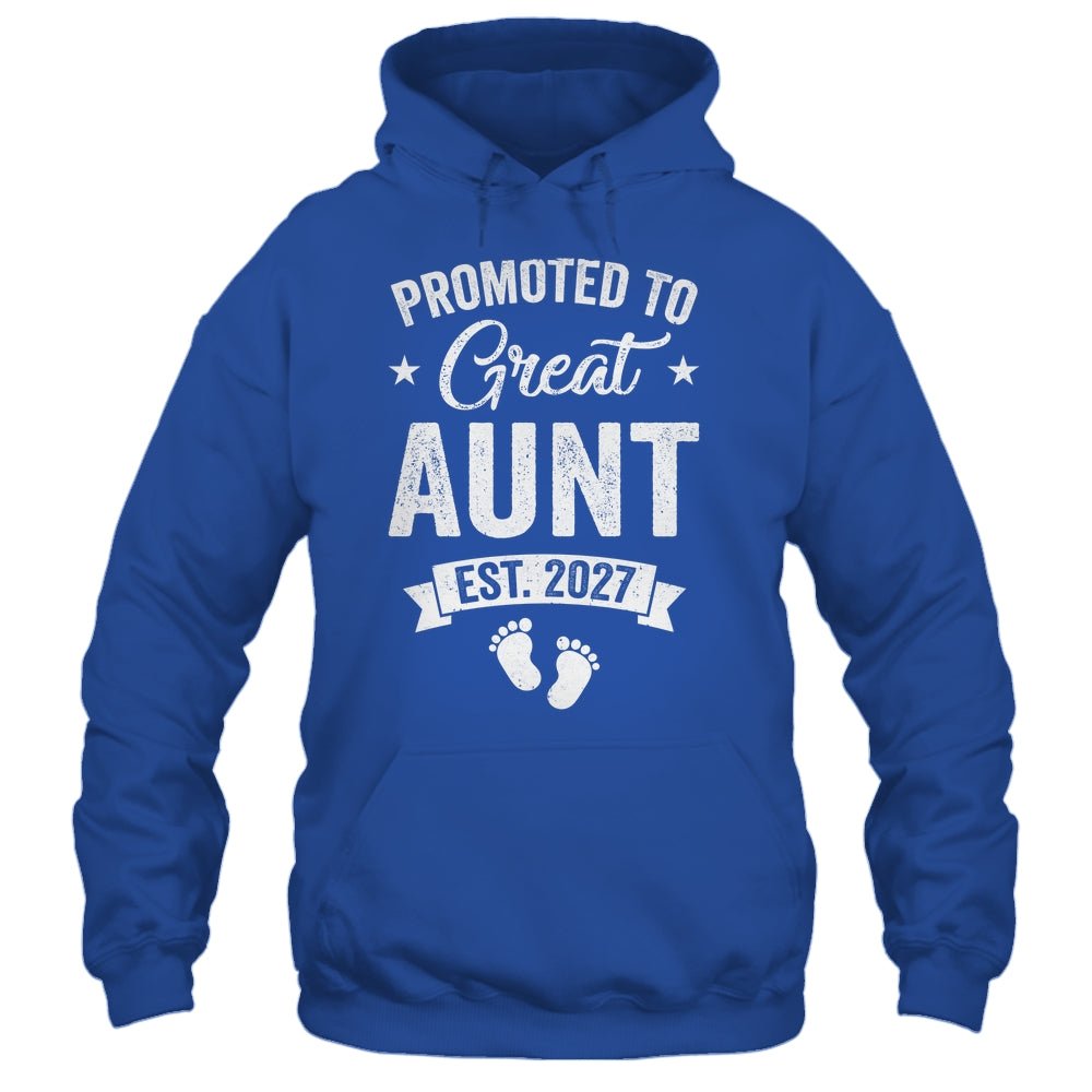 Promoted To Great Aunt Est 2027 Pregnancy Announcement Shirt & Tank Top | teecentury