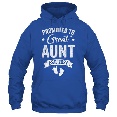 Promoted To Great Aunt Est 2027 Pregnancy Announcement Shirt & Tank Top | teecentury