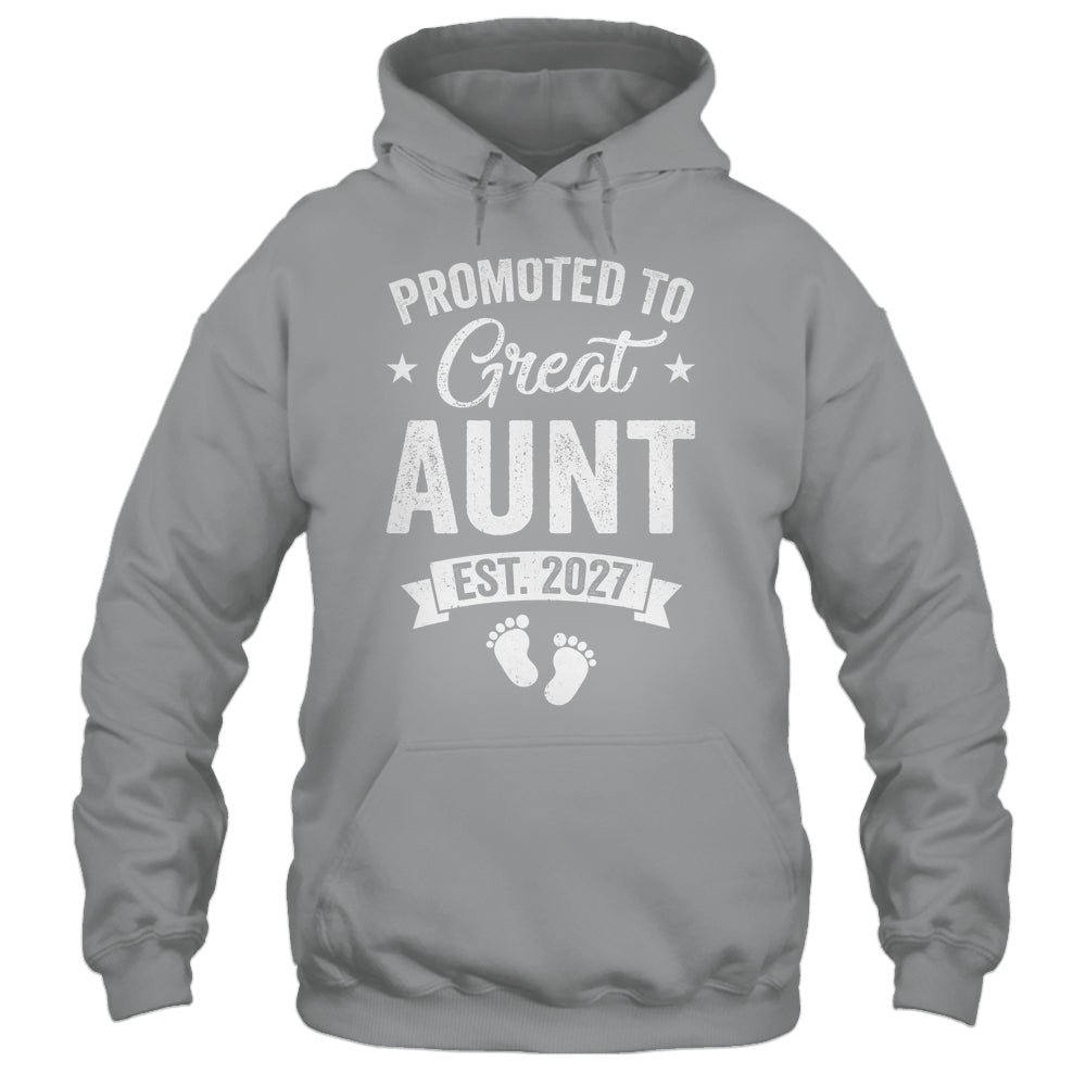 Promoted To Great Aunt Est 2027 Pregnancy Announcement Shirt & Tank Top | teecentury