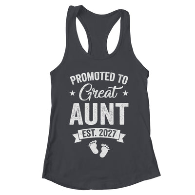 Promoted To Great Aunt Est 2027 Pregnancy Announcement Shirt & Tank Top | teecentury