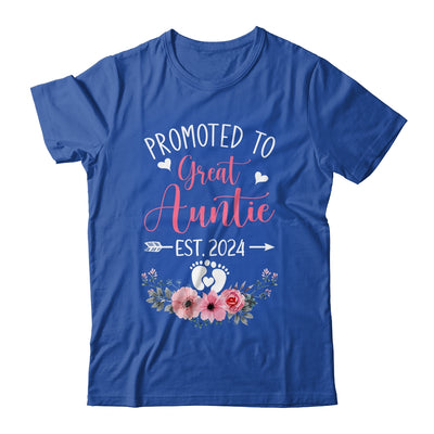 Promoted To Great Auntie Est 2024 Mothers Day Shirt & Tank Top | teecentury