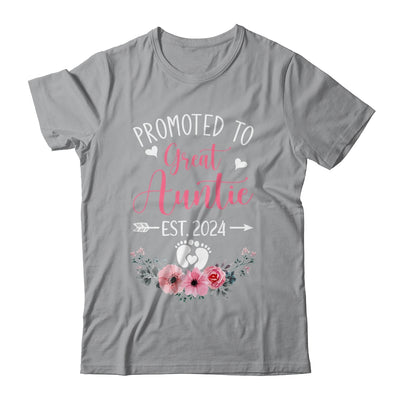 Promoted To Great Auntie Est 2024 Mothers Day Shirt & Tank Top | teecentury