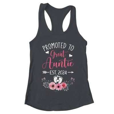 Promoted To Great Auntie Est 2024 Mothers Day Shirt & Tank Top | teecentury